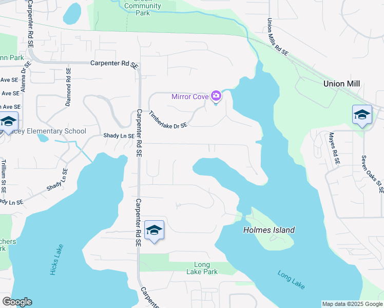 map of restaurants, bars, coffee shops, grocery stores, and more near 2100 Carpenter Road Southeast in Olympia