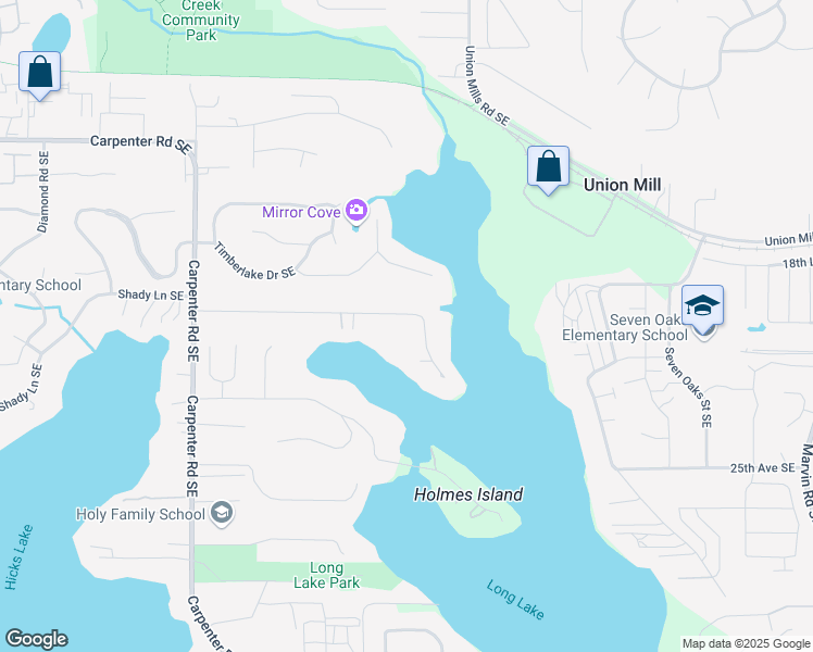 map of restaurants, bars, coffee shops, grocery stores, and more near 7344 20th Avenue Southeast in Lacey