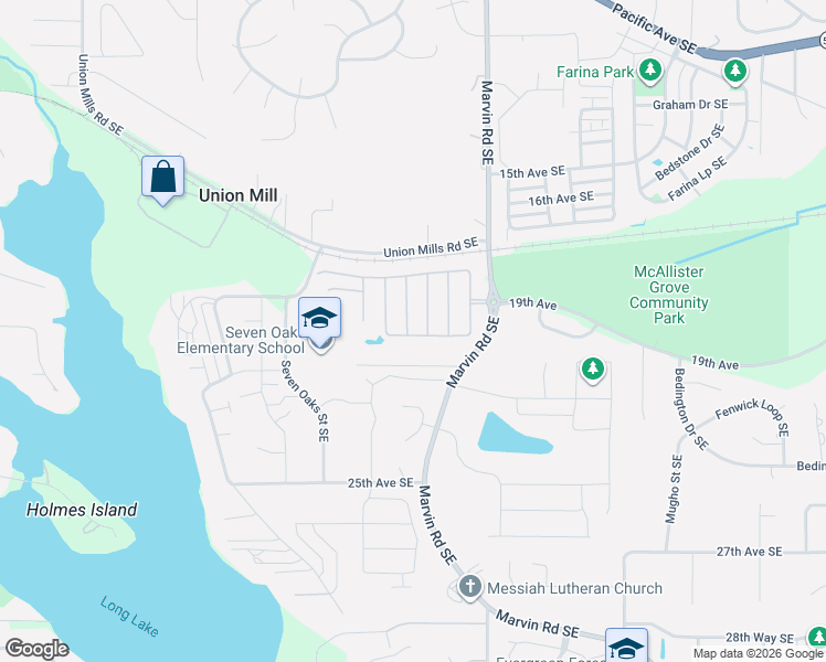 map of restaurants, bars, coffee shops, grocery stores, and more near 1924 Cranberry Lane Southeast in Olympia