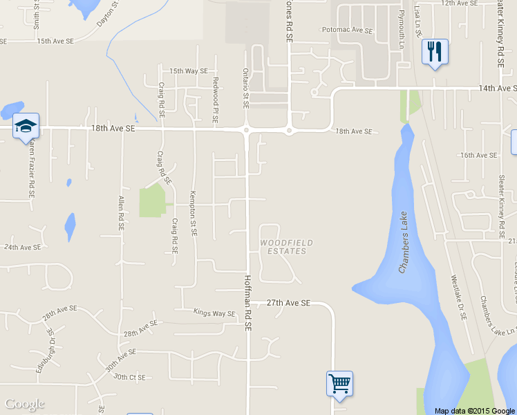 map of restaurants, bars, coffee shops, grocery stores, and more near 3805 22nd Avenue Southeast in Olympia