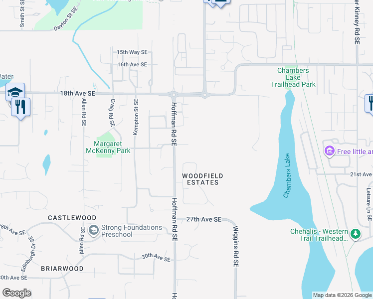 map of restaurants, bars, coffee shops, grocery stores, and more near 3805 22nd Avenue Southeast in Olympia