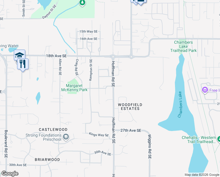 map of restaurants, bars, coffee shops, grocery stores, and more near 3705 22nd Avenue Southeast in Olympia