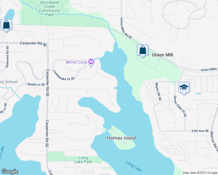 map of restaurants, bars, coffee shops, grocery stores, and more near 7344 20th Avenue Southeast in Lacey