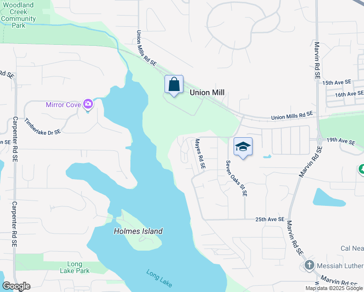 map of restaurants, bars, coffee shops, grocery stores, and more near 7625 19th Lane Southeast in Lacey