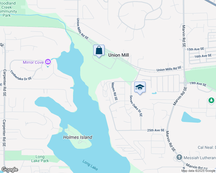 map of restaurants, bars, coffee shops, grocery stores, and more near 7625 19th Lane Southeast in Lacey