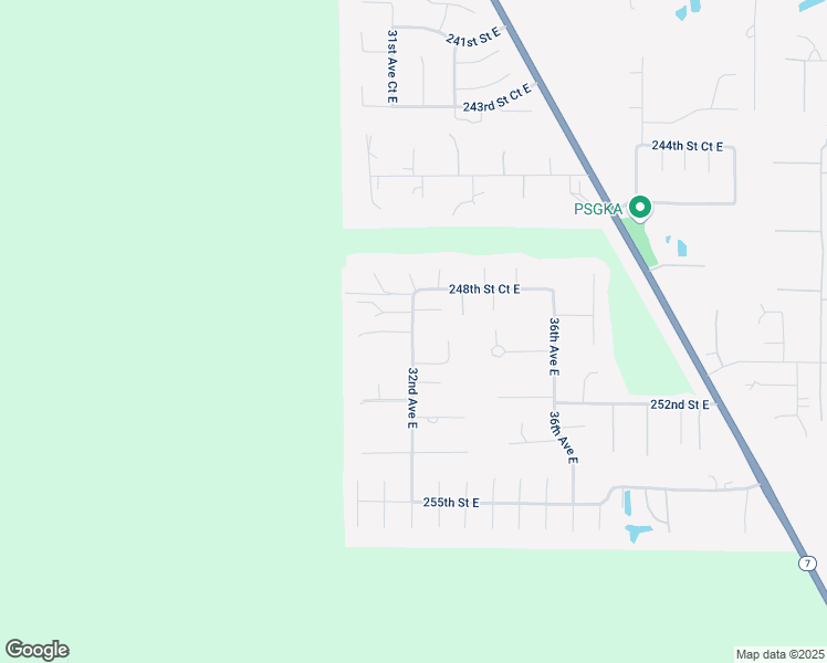 map of restaurants, bars, coffee shops, grocery stores, and more near 24998 32nd Avenue East in Spanaway