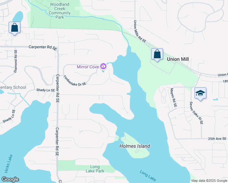 map of restaurants, bars, coffee shops, grocery stores, and more near 7304 20th Avenue Southeast in Olympia