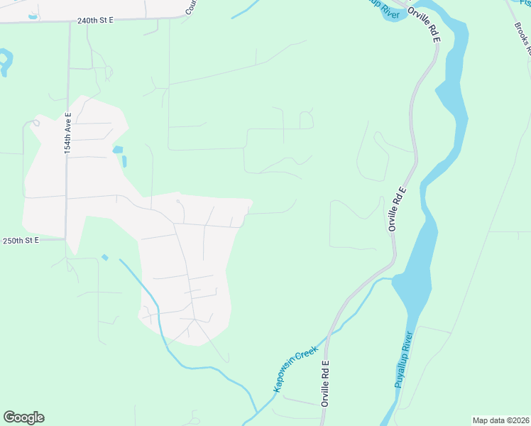 map of restaurants, bars, coffee shops, grocery stores, and more near 16319 249th Street East in Graham