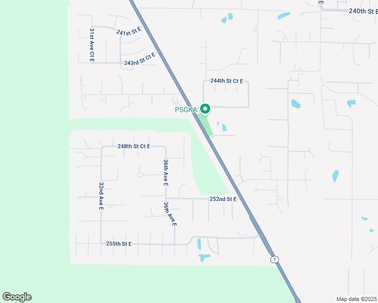 map of restaurants, bars, coffee shops, grocery stores, and more near 24821 37th Avenue East in Spanaway
