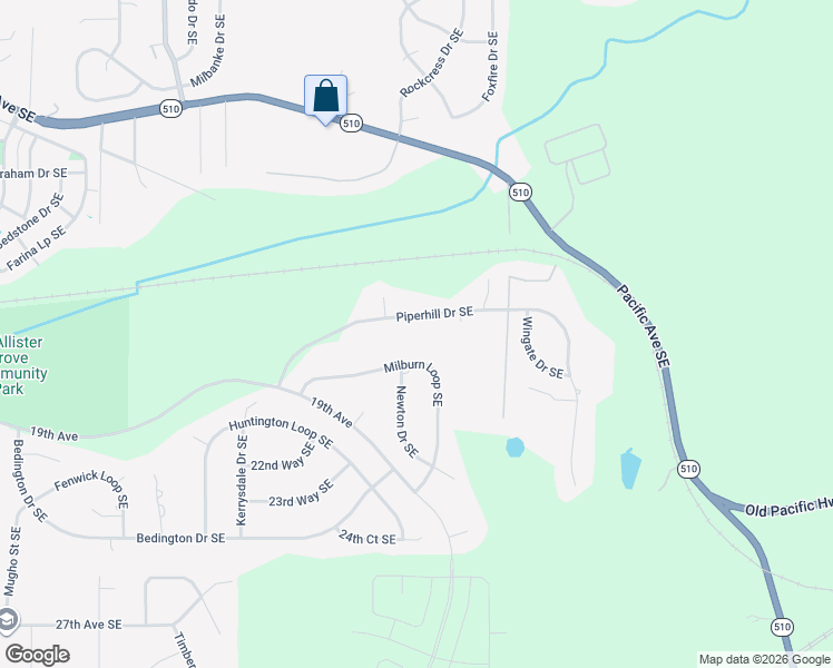 map of restaurants, bars, coffee shops, grocery stores, and more near 9315 Piperhill Drive Southeast in Olympia