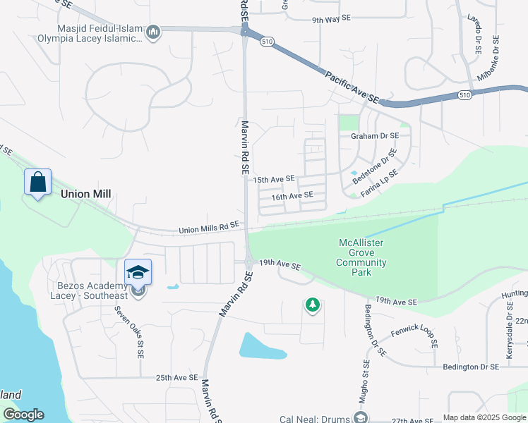 map of restaurants, bars, coffee shops, grocery stores, and more near 8304 Sweetbrier Loop Southeast in Olympia