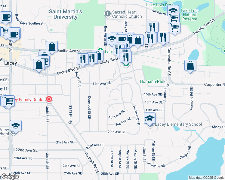 1405 Clearbrook Drive Southeast, Lacey WA Walk Score