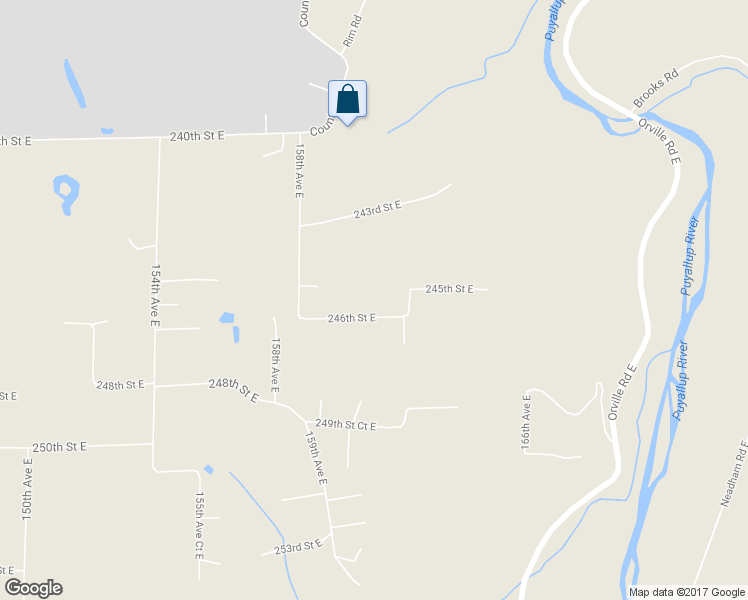 map of restaurants, bars, coffee shops, grocery stores, and more near 16014 245th Street East in Graham