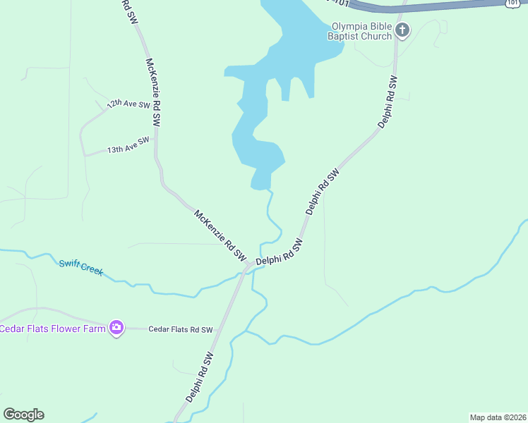 map of restaurants, bars, coffee shops, grocery stores, and more near 1625 Delphi Road Southwest in Olympia