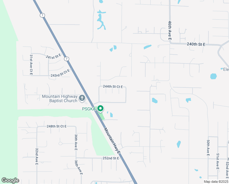 map of restaurants, bars, coffee shops, grocery stores, and more near 24412 41st Avenue East in Spanaway