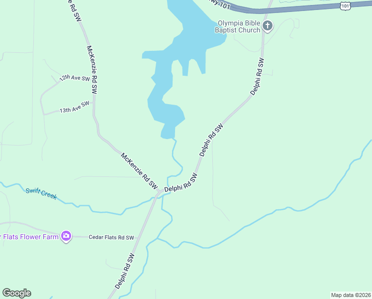 map of restaurants, bars, coffee shops, grocery stores, and more near 1625 Delphi Road Southwest in Olympia