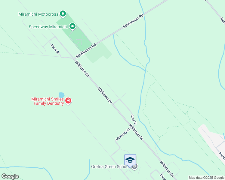 map of restaurants, bars, coffee shops, grocery stores, and more near Gray Street in Miramichi
