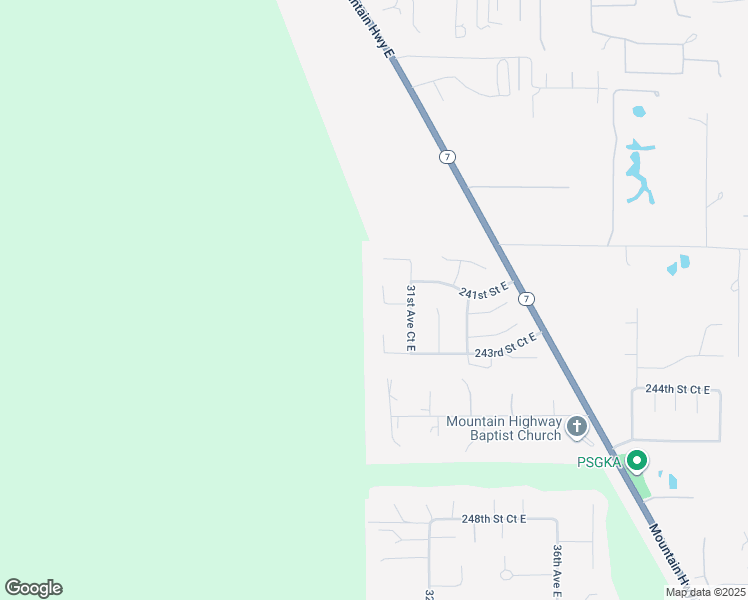 map of restaurants, bars, coffee shops, grocery stores, and more near 24118 30th Avenue Court East in Spanaway