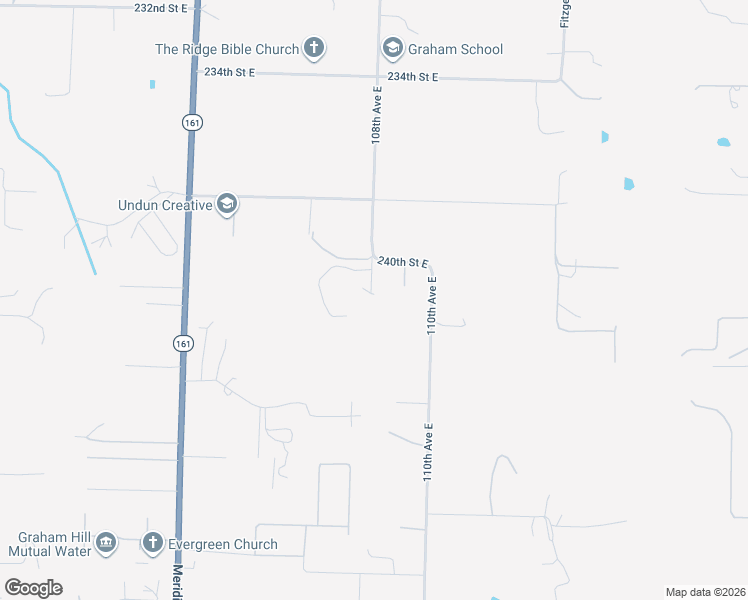 map of restaurants, bars, coffee shops, grocery stores, and more near 10810 240th Street East in Graham
