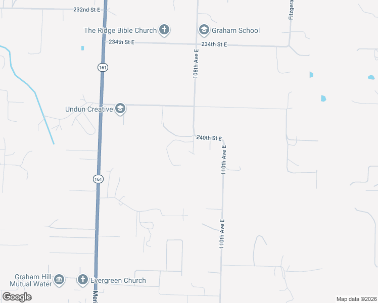 map of restaurants, bars, coffee shops, grocery stores, and more near 10810 240th Street East in Graham