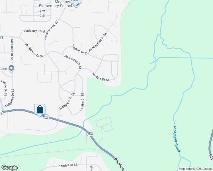 map of restaurants, bars, coffee shops, grocery stores, and more near 9626 Mallard Drive Southeast in Olympia