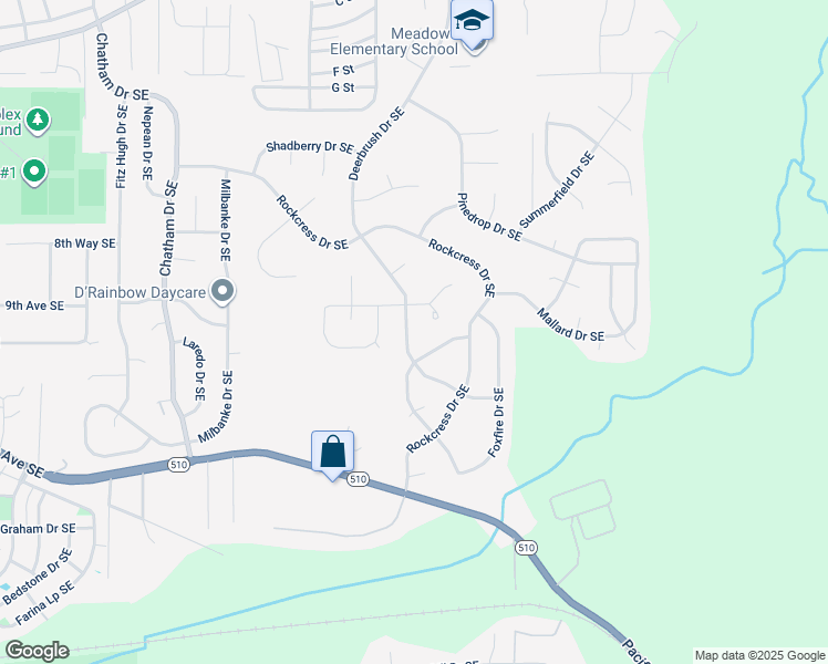map of restaurants, bars, coffee shops, grocery stores, and more near 1324 Deerbrush Drive Southeast in Olympia