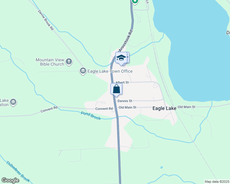 map of restaurants, bars, coffee shops, grocery stores, and more near 3308 Maine 11 in Eagle Lake