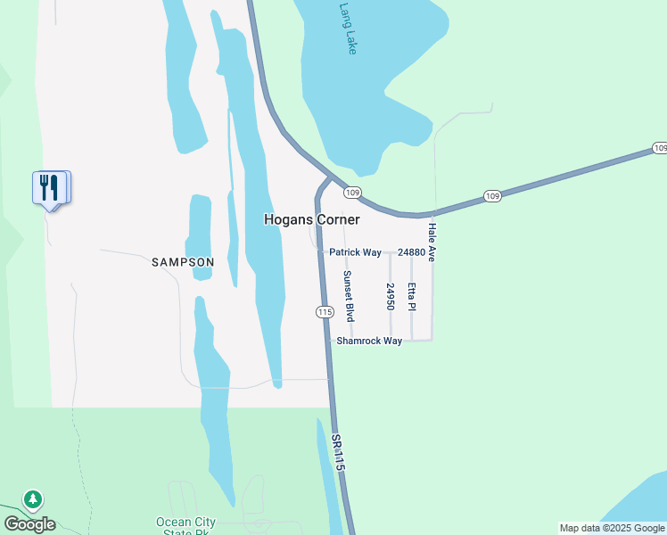 map of restaurants, bars, coffee shops, grocery stores, and more near 35 Sunset Boulevard in Hoquiam