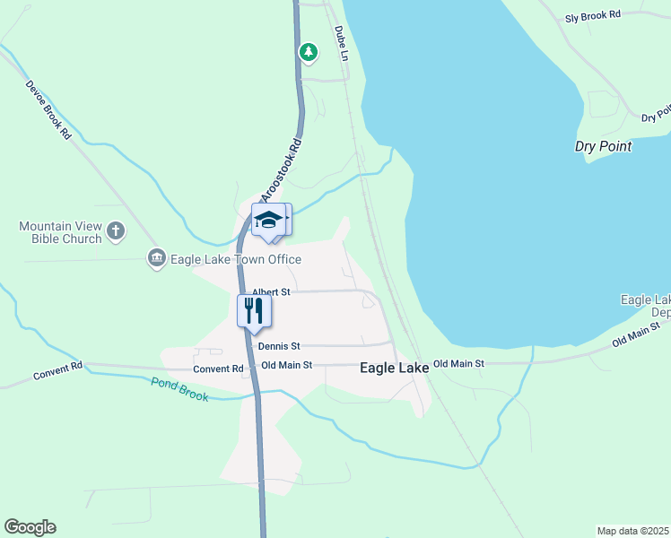 map of restaurants, bars, coffee shops, grocery stores, and more near 14 Summer Street in Eagle Lake