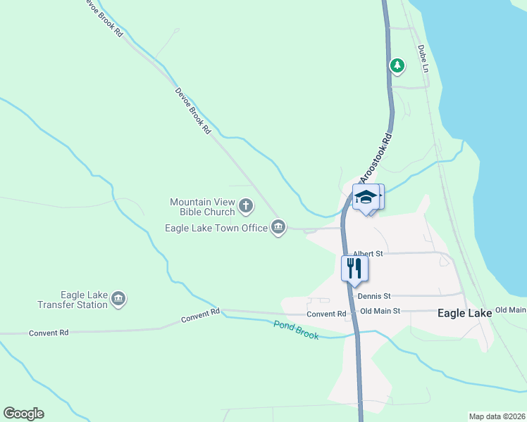 map of restaurants, bars, coffee shops, grocery stores, and more near 5 Mountain View Drive in Eagle Lake
