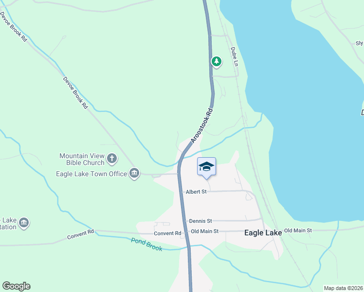 map of restaurants, bars, coffee shops, grocery stores, and more near 3263 Aroostook Road in Eagle Lake