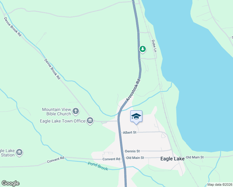 map of restaurants, bars, coffee shops, grocery stores, and more near 3263 Aroostook Road in Eagle Lake