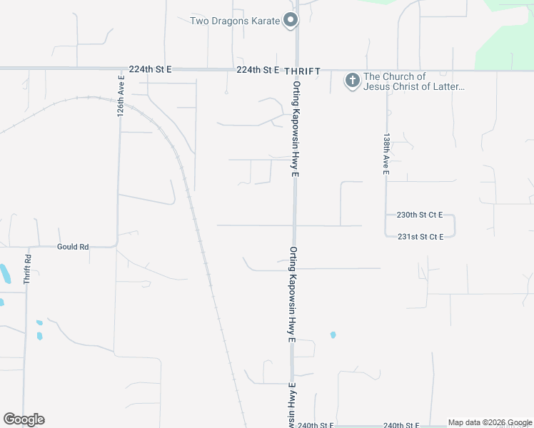 map of restaurants, bars, coffee shops, grocery stores, and more near 22906 133rd Avenue Court East in Graham