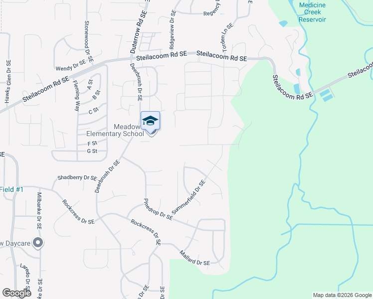 map of restaurants, bars, coffee shops, grocery stores, and more near 9520 9th Avenue Southeast in Lacey