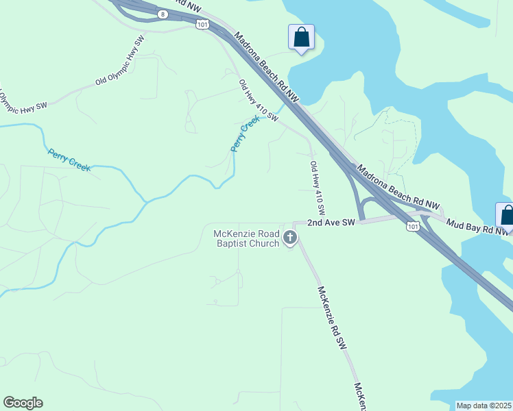 map of restaurants, bars, coffee shops, grocery stores, and more near 5810 2nd Avenue Southwest in Olympia