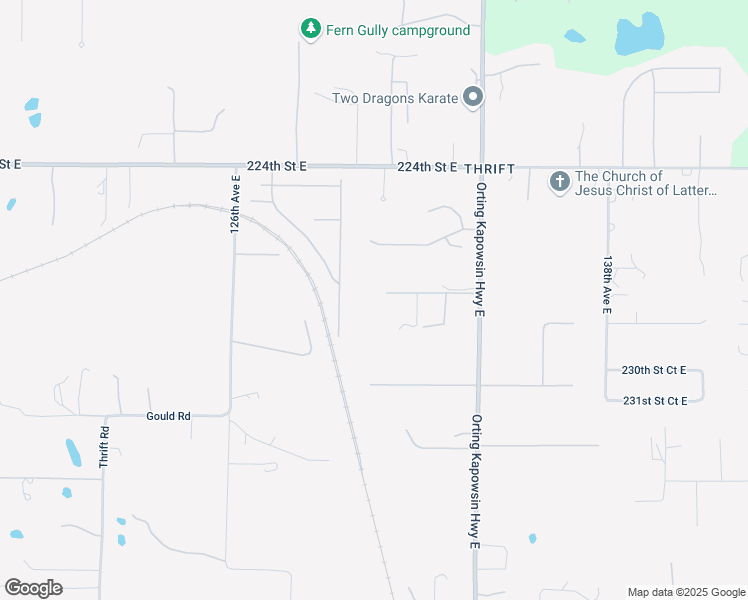 map of restaurants, bars, coffee shops, grocery stores, and more near 13016 228th Street East in Graham