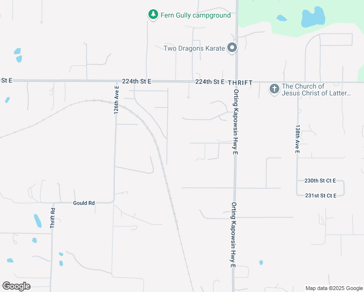 map of restaurants, bars, coffee shops, grocery stores, and more near 13016 228th Street East in Graham