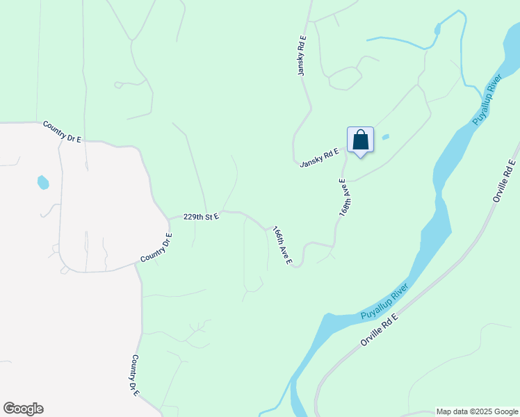 map of restaurants, bars, coffee shops, grocery stores, and more near 16407 229th Street East in Graham