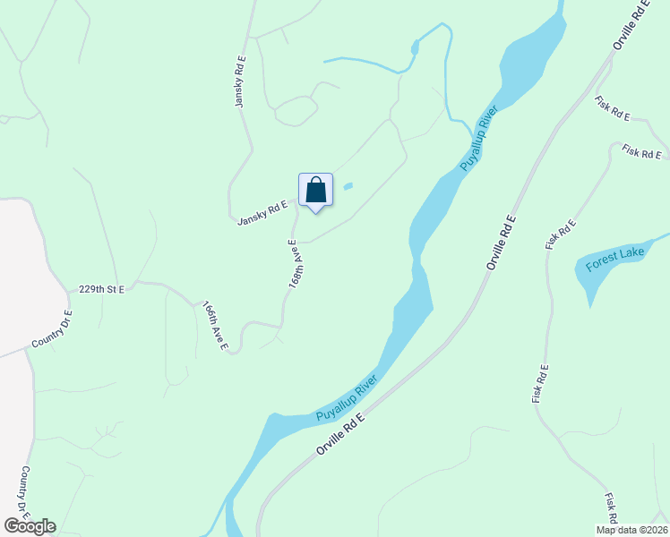 map of restaurants, bars, coffee shops, grocery stores, and more near 16916 226th Street Court East in Graham