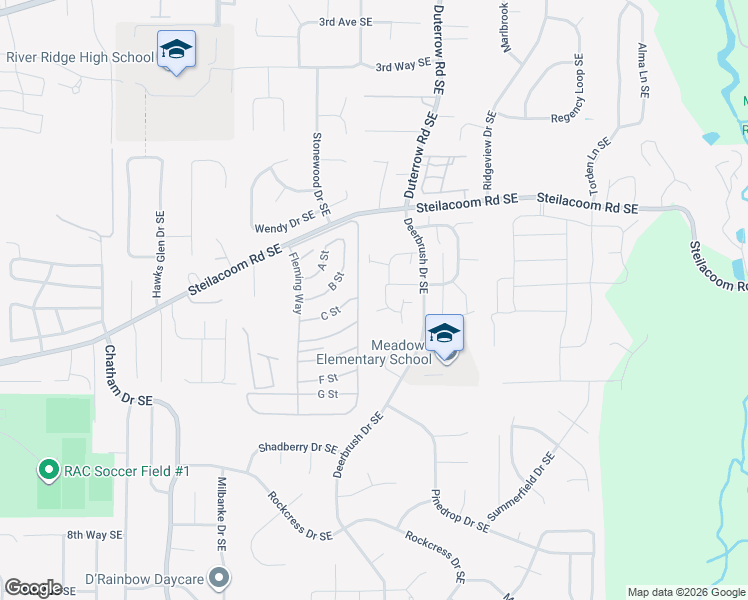 map of restaurants, bars, coffee shops, grocery stores, and more near 731 Hamelin Lane Southeast in Olympia