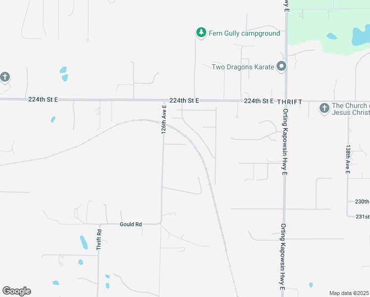 map of restaurants, bars, coffee shops, grocery stores, and more near 12615 227th Street East in Graham