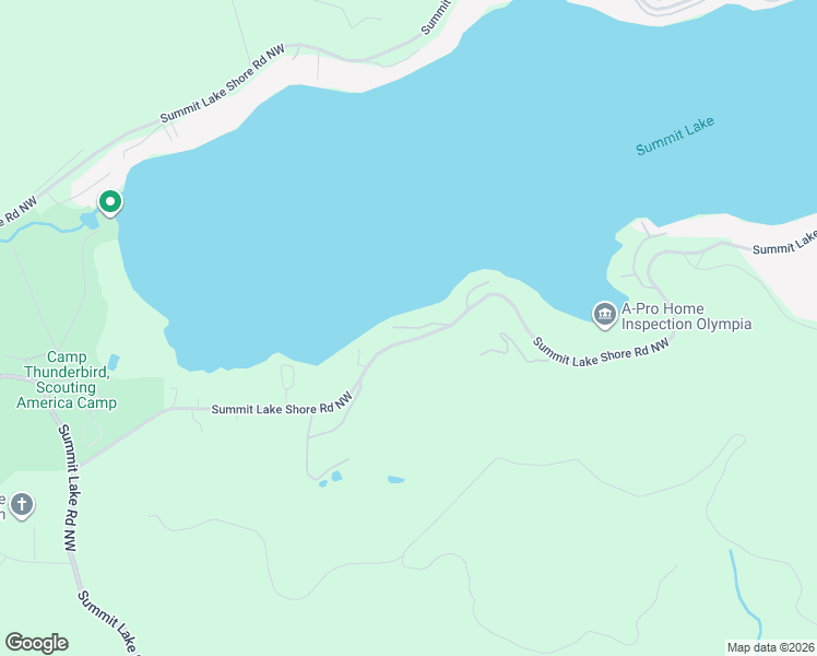 map of restaurants, bars, coffee shops, grocery stores, and more near 549 Summit Lake Shore Road Northwest in Olympia