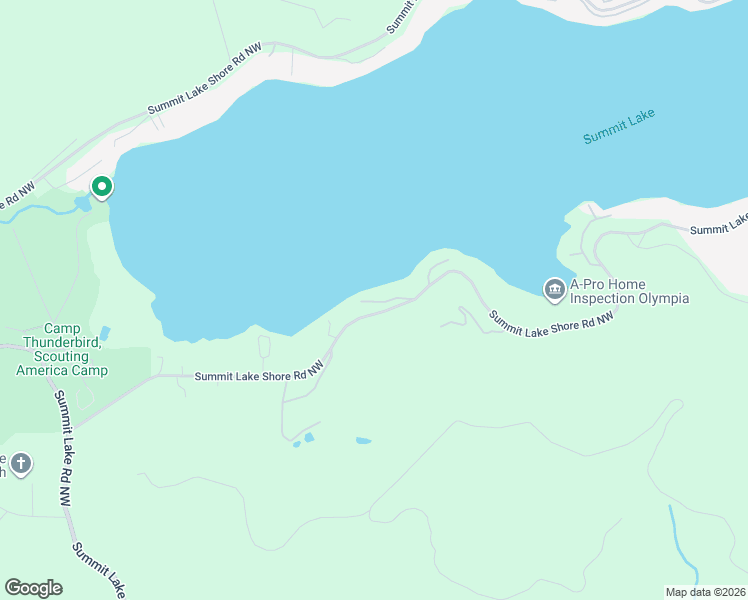 map of restaurants, bars, coffee shops, grocery stores, and more near 549 Summit Lake Shore Road Northwest in Olympia