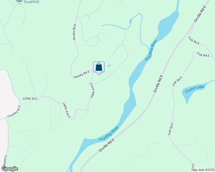 map of restaurants, bars, coffee shops, grocery stores, and more near 16916 226th Street Court East in Graham