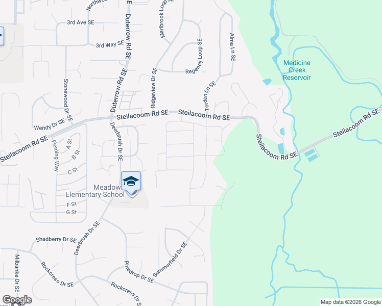 map of restaurants, bars, coffee shops, grocery stores, and more near 708 Mandee Street Southeast in Lacey
