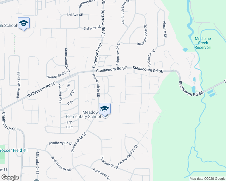 map of restaurants, bars, coffee shops, grocery stores, and more near 723 Salzburg Lane Southeast in Olympia
