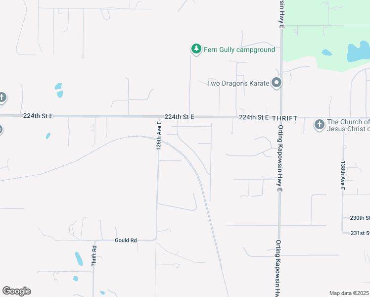 map of restaurants, bars, coffee shops, grocery stores, and more near 22520 127th Avenue East in Graham