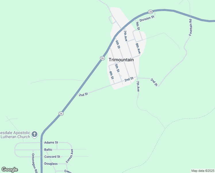 map of restaurants, bars, coffee shops, grocery stores, and more near 15845 2nd Street in Atlantic Mine