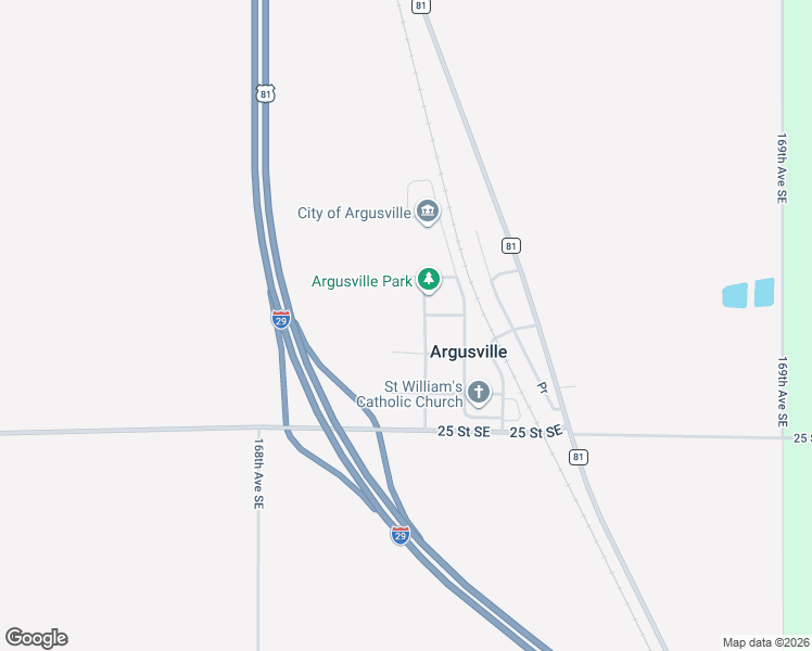 map of restaurants, bars, coffee shops, grocery stores, and more near 398 5th Street in Argusville