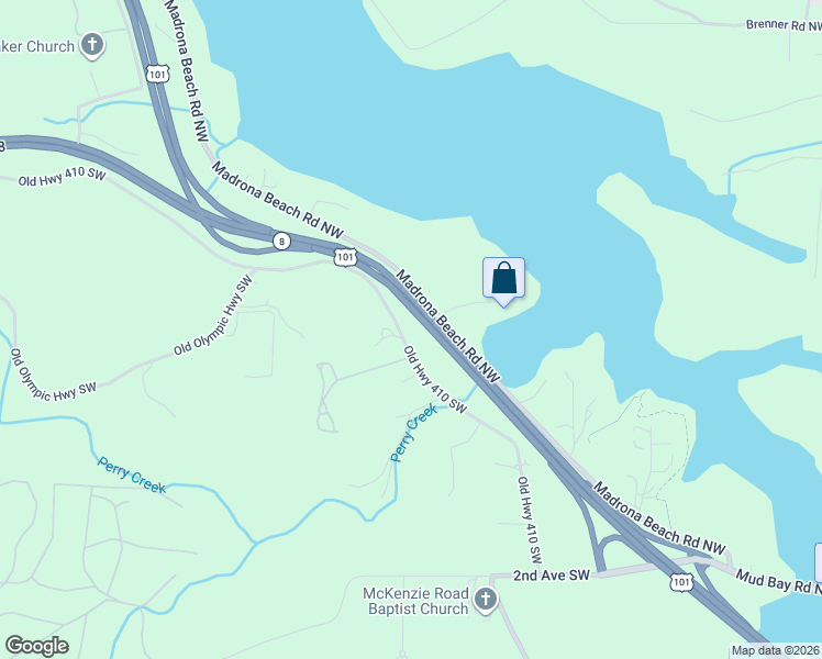 map of restaurants, bars, coffee shops, grocery stores, and more near 5811 Old Highway 410 Southwest in Olympia